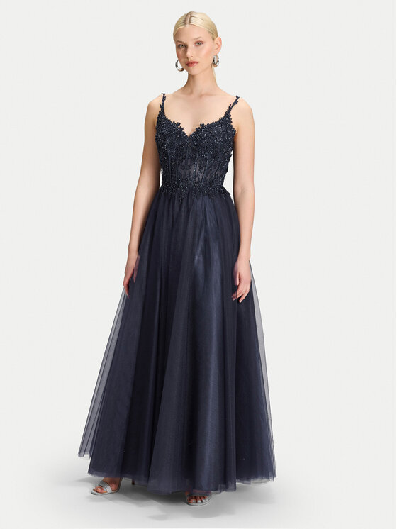 Hey Kyla Sukienka wieczorowa 5AK025HK Granatowy Regular Fit