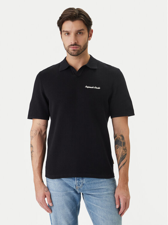 Jack & Jones Polo Norrebro 12297926 Czarny Relaxed Fit