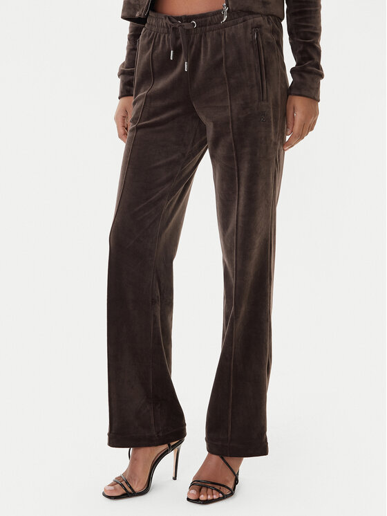 Juicy Couture Spodnie dresowe Tina JCWBJ225307 Brązowy Regular Fit