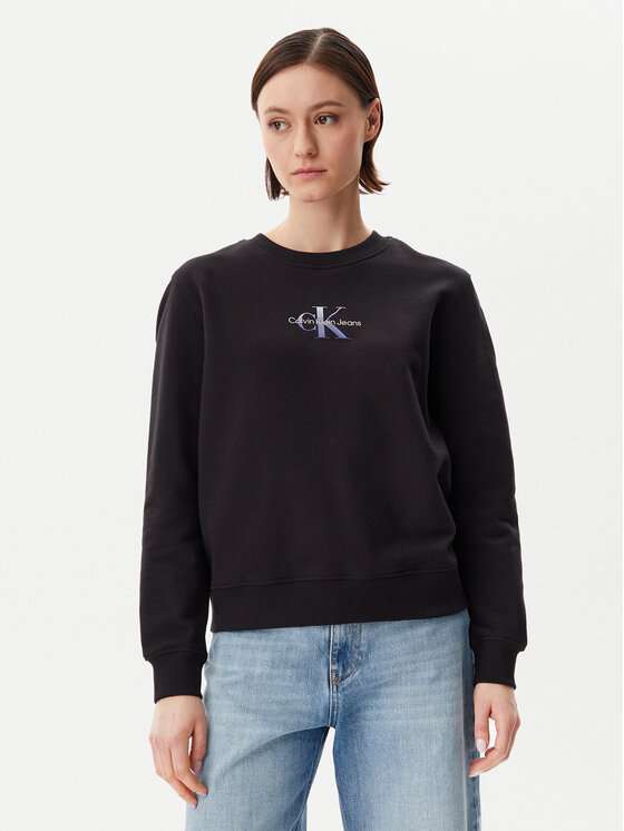 Calvin Klein Jeans Bluza Gradient Monologo J20J225360 Czarny Regular Fit