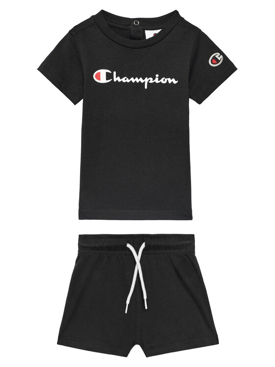 Champion Komplet t-shirt i spodenki 307055 Czarny Regular Fit