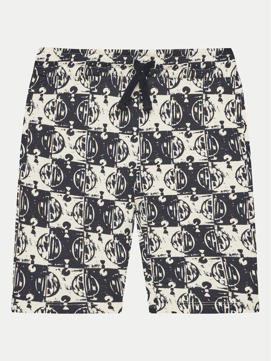 Guess Szorty materiałowe L5GD10 KA6R4 Czarny Relaxed Fit
