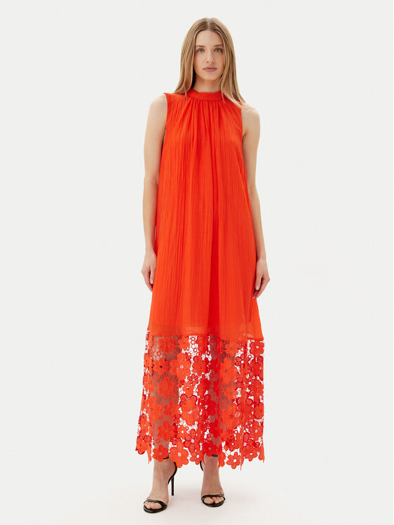 YAS Sukienka letnia Twigsy 26037703 Czerwony Relaxed Fit