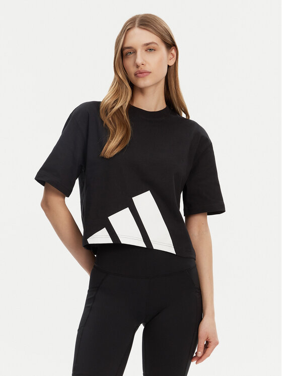 adidas T-Shirt Essentials Big Logo Boyfriend JG8736 Czarny Loose Fit