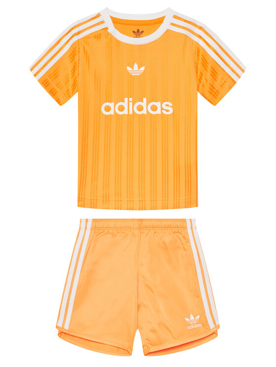 adidas Komplet t-shirt i spodenki Football JC6589 Żółty Regular Fit