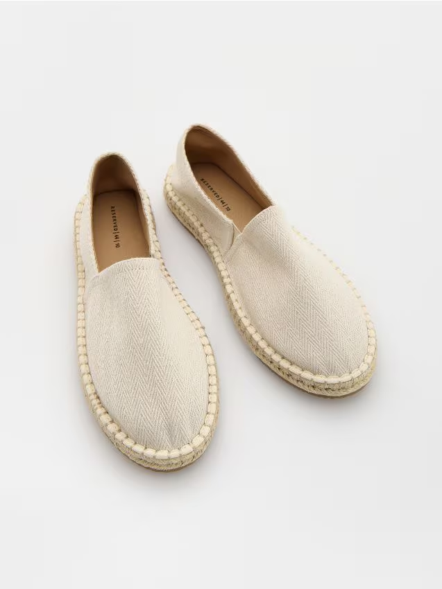 Reserved - Espadryle z plecionką - beżowy miniaturka