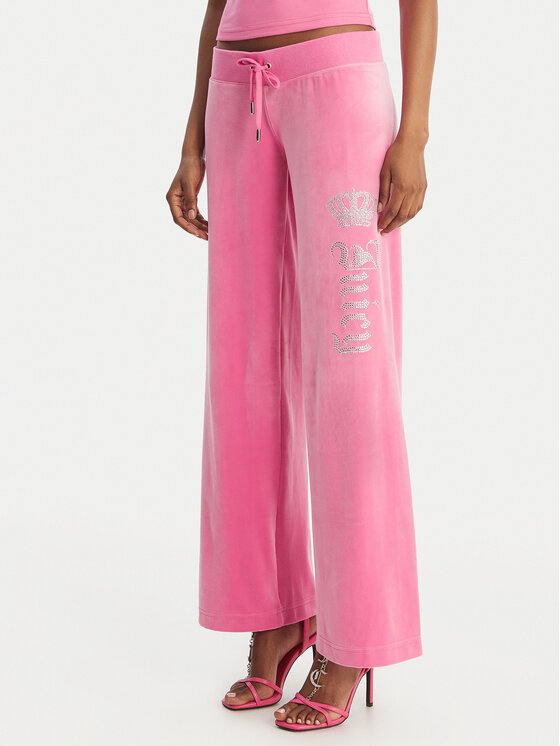 Juicy Couture Spodnie dresowe Gothic Crown JCBBJ126806 Różowy Straight Leg