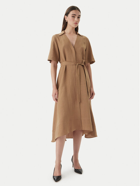 Marella Sukienka koszulowa Detto 2615221082 Brązowy Regular Fit