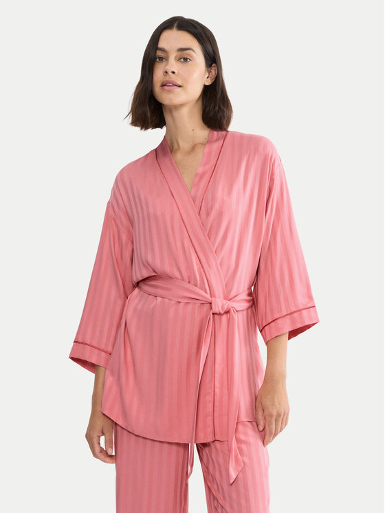 Triumph Szlafrok Amourette Jacquard 10227267 Różowy Relaxed Fit