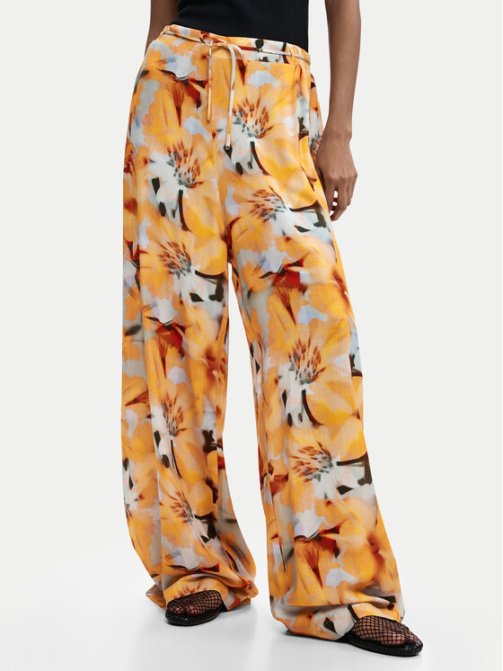 Desigual Spodnie materiałowe Pant Preston 26SWPW38 Pomarańczowy Relaxed Fit