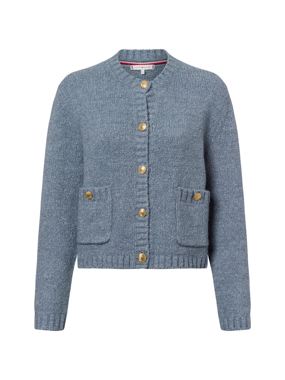 Tommy Hilfiger Damski kardigan z zawartością alpaki Kobiety Bawełna niebieski, XL