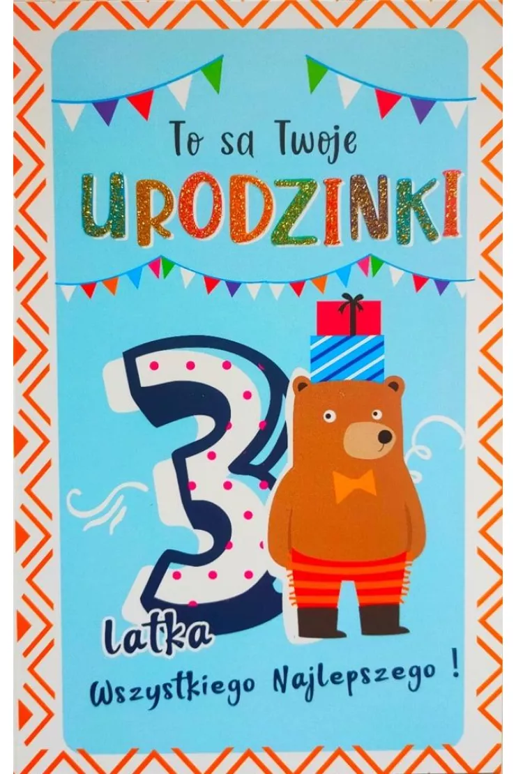 Karnet Urodziny 3 chłopiec 2K-071