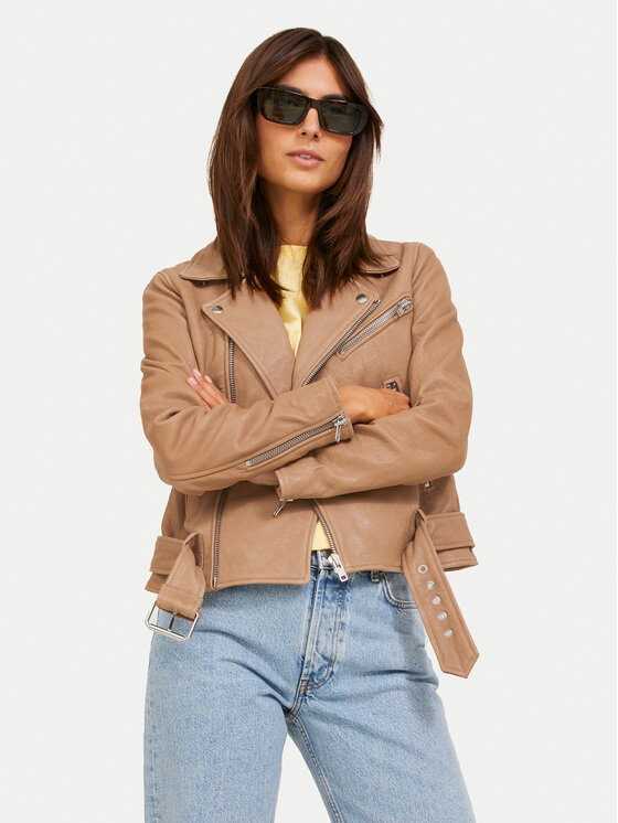 JJXX Kurtka skórzana Holly 12200286 Brązowy Regular Fit