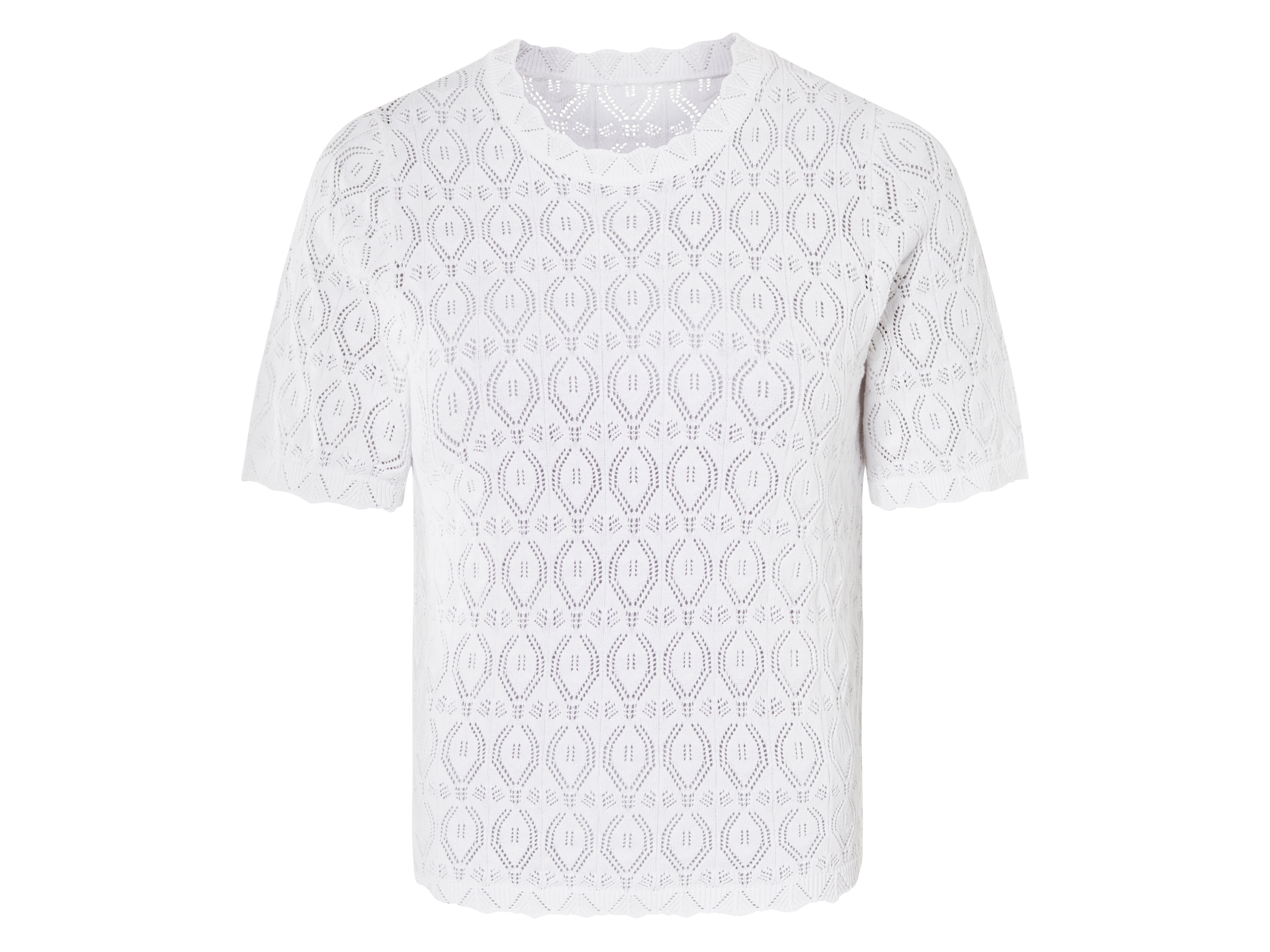 esmara® Sweter ażurowy damski z bawełny (Biały, S (36-38))
