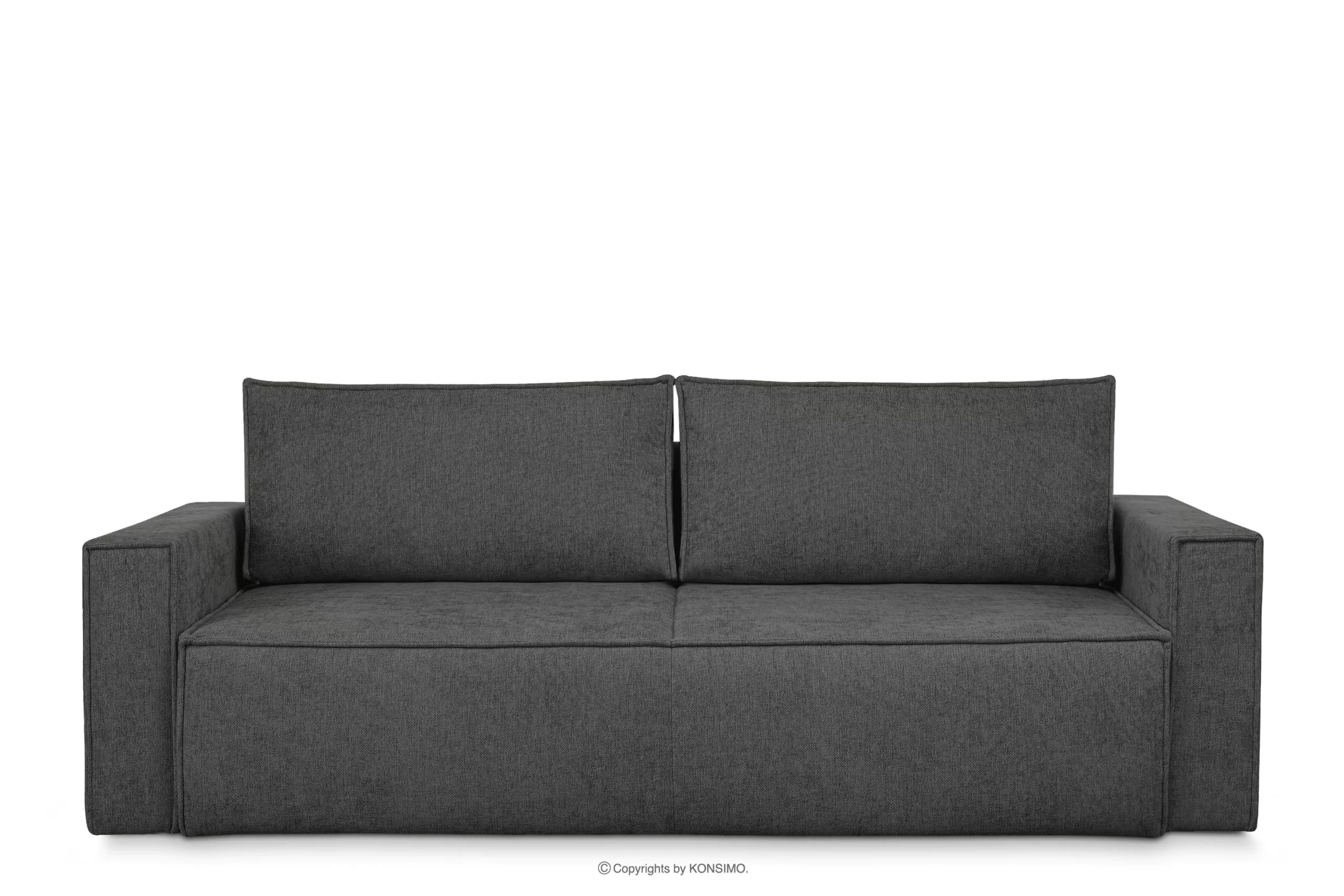 Sofa 3 z funkcją spania w tkaninie plecionej stalowy NAPI II