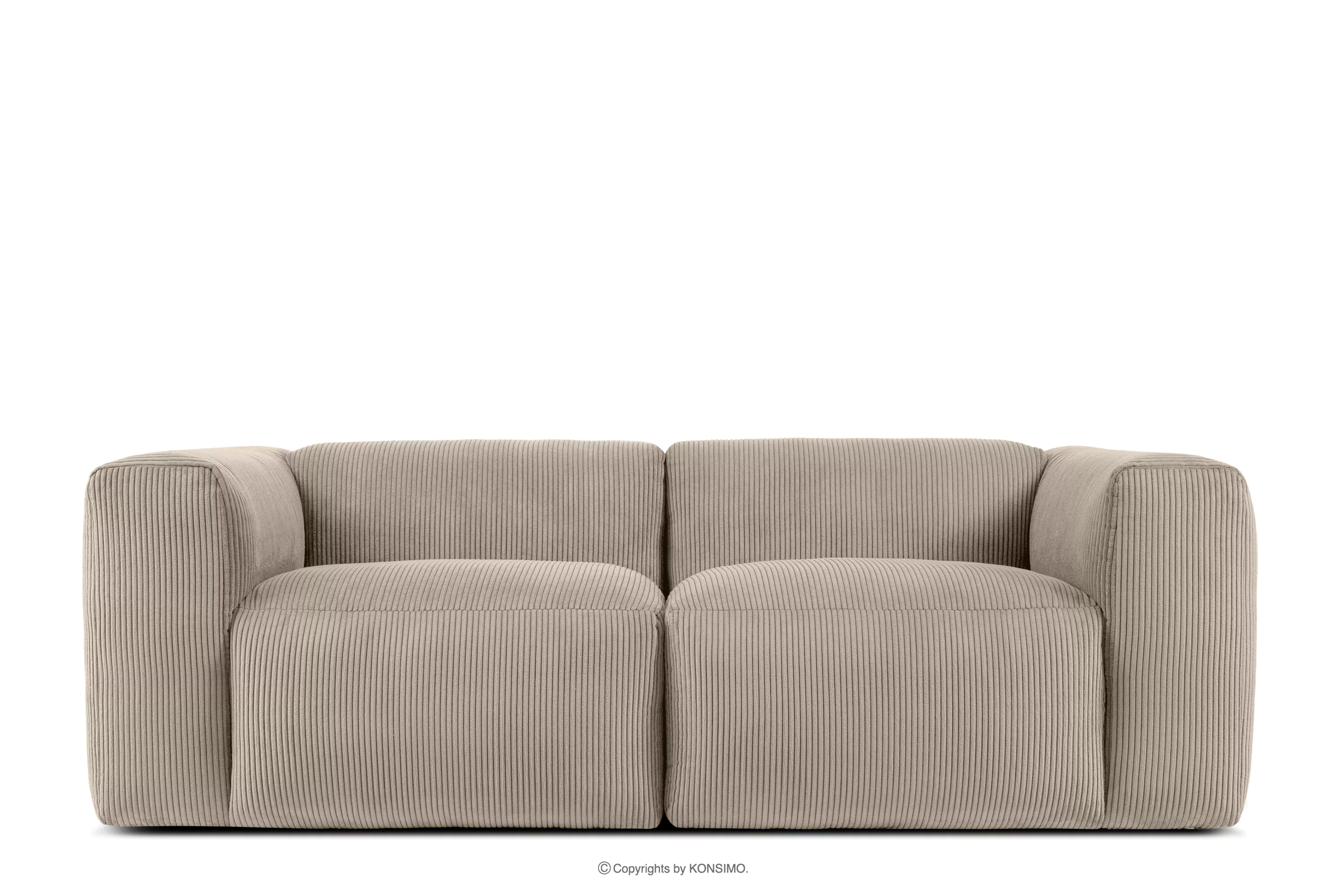Sofa modułowa dwuosobowa w tkaninie sztruks beżowa BUFFO