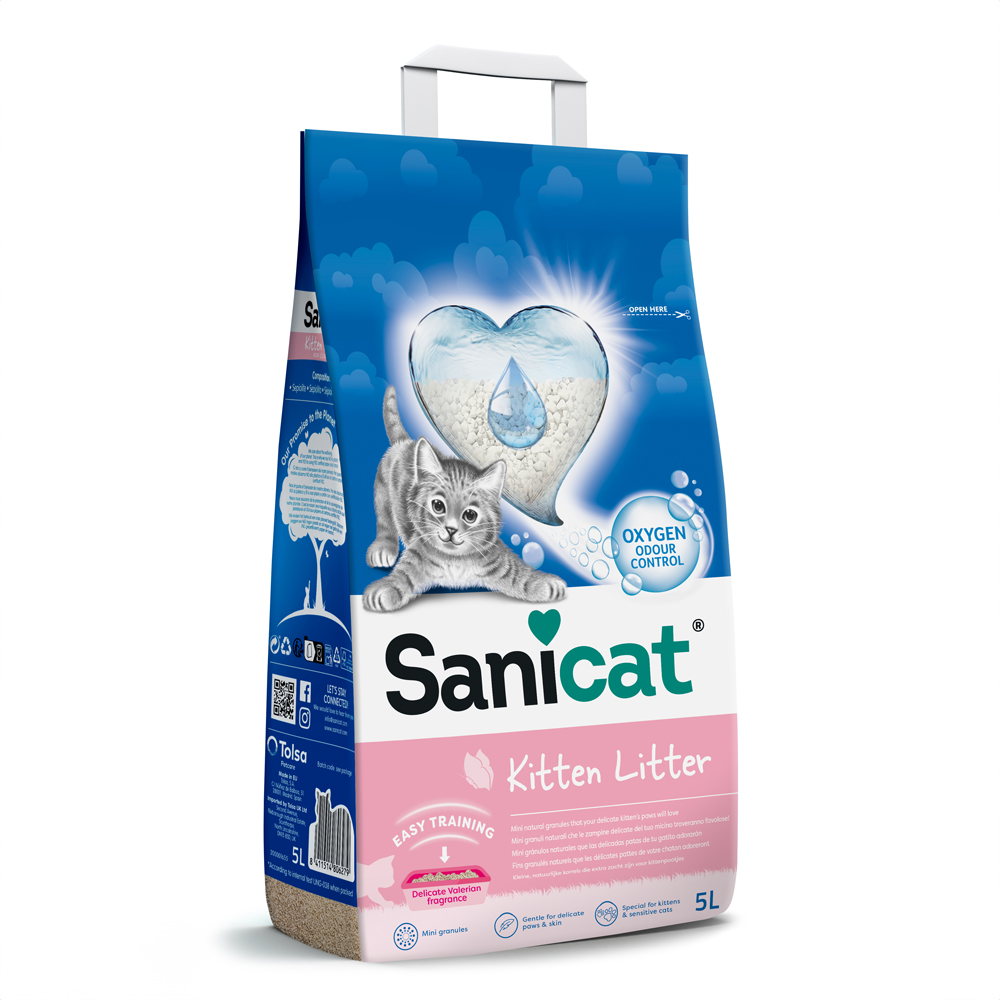 Sanicat Kitten, żwirek dla kociąt i młodych kotów - 5 L miniaturka