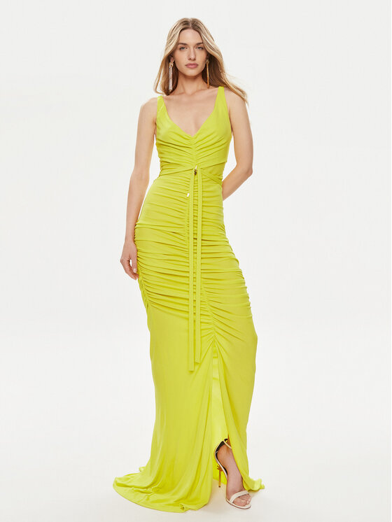 Elisabetta Franchi Sukienka wieczorowa AB-590-42E2-V780 Zielony Slim Fit