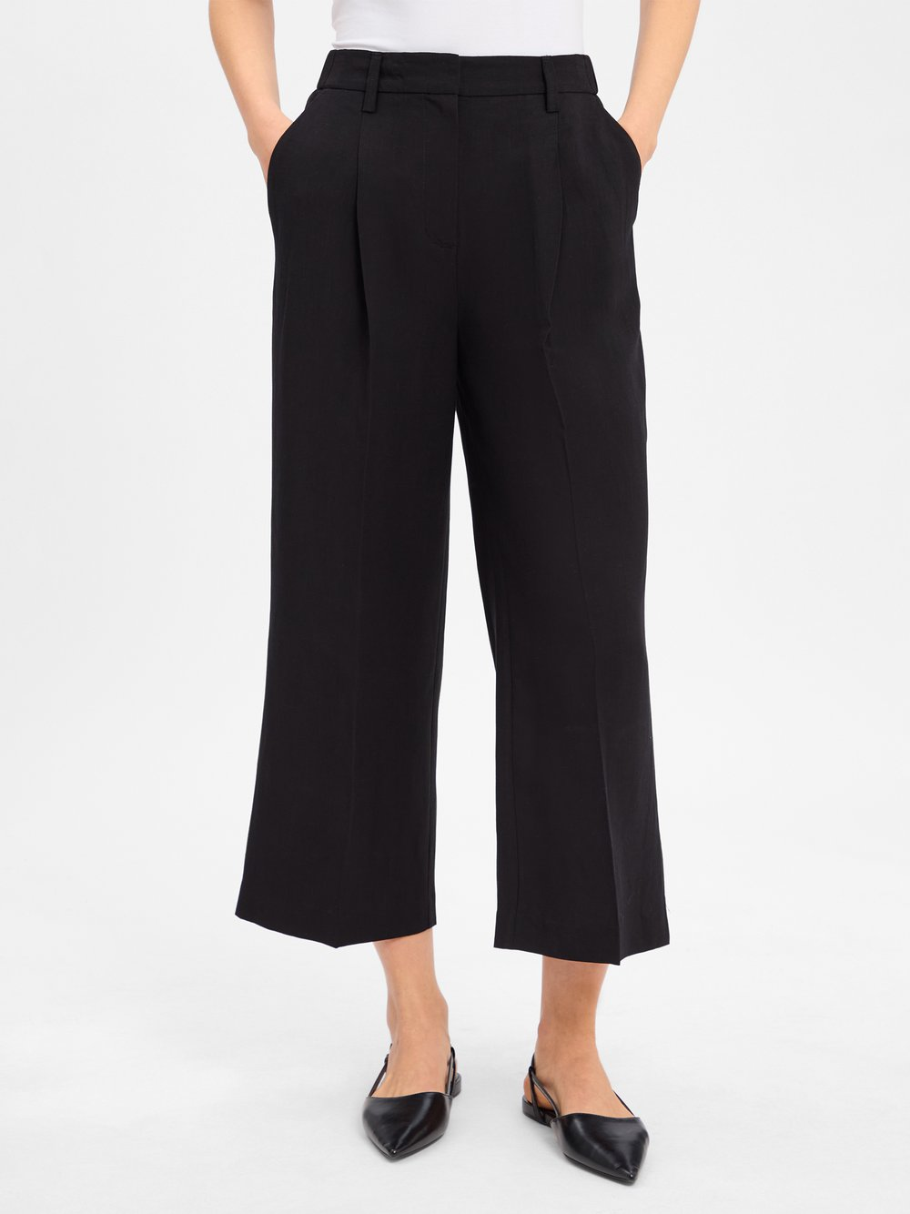 Someday Spodnie culottes z lnem - Celino Kobiety wiskoza czarny, 40