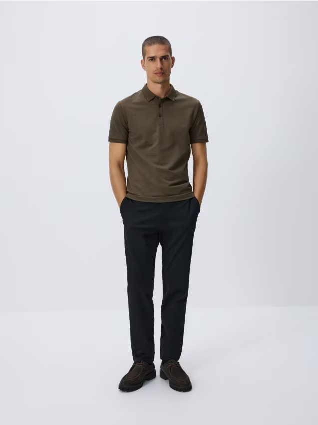Reserved - Koszulka polo regular fit - ciemnozielony