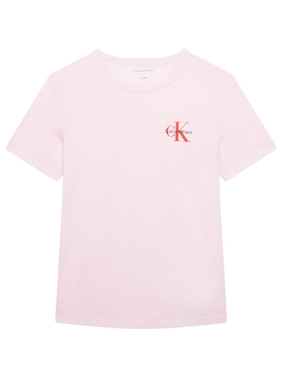 Calvin Klein Jeans T-Shirt Chest Monologo IU0IU00719 Różowy Regular Fit