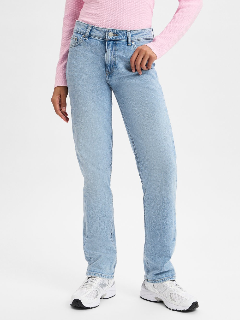 JJXX Damskie jeansy o prostym kroju -JXNice SL Straight MW Kobiety Bawełna niebieski, 27-32