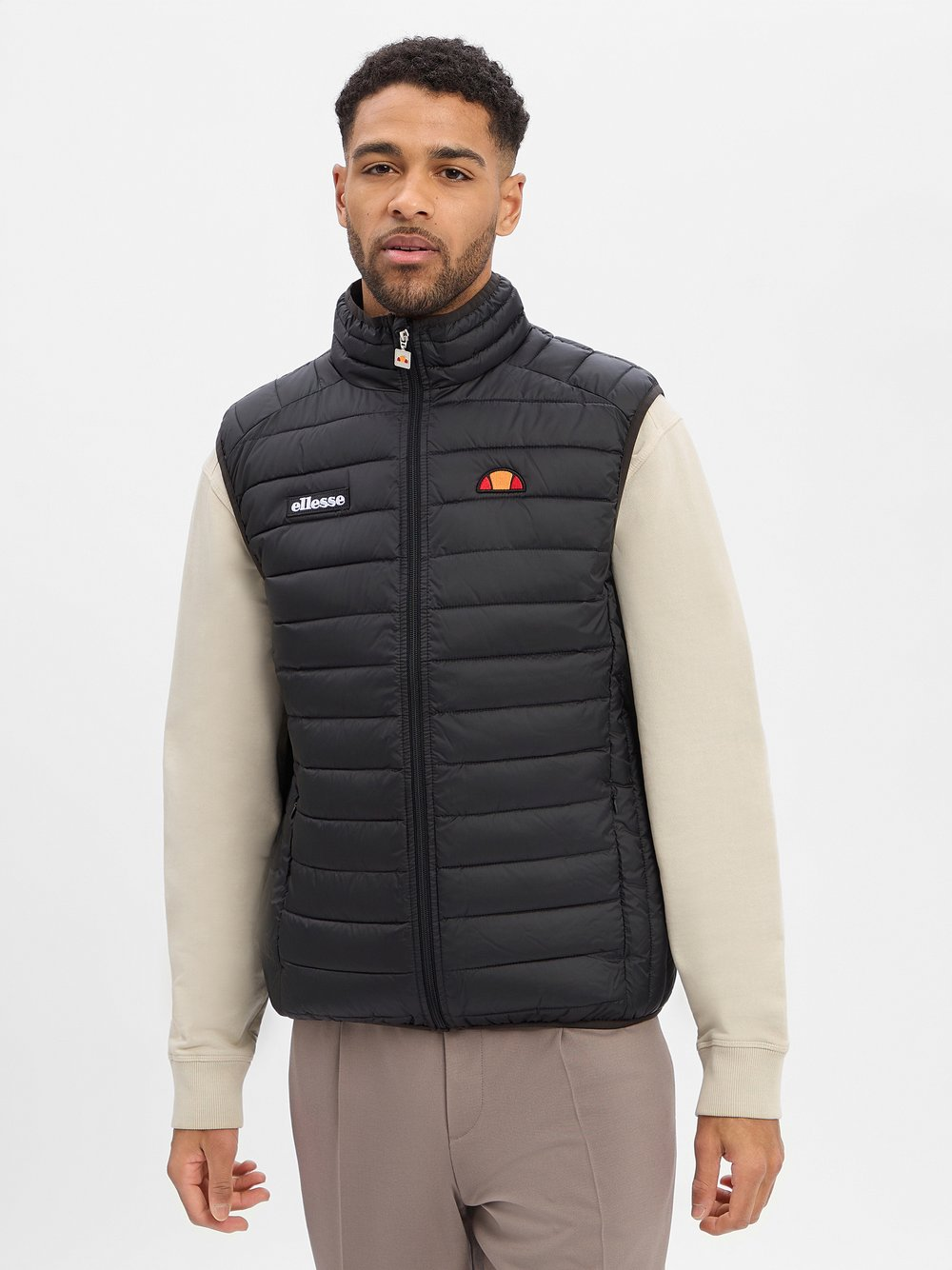 ellesse Męska kamizelka pikowana Mężczyźni Sztuczne włókno czarny, S