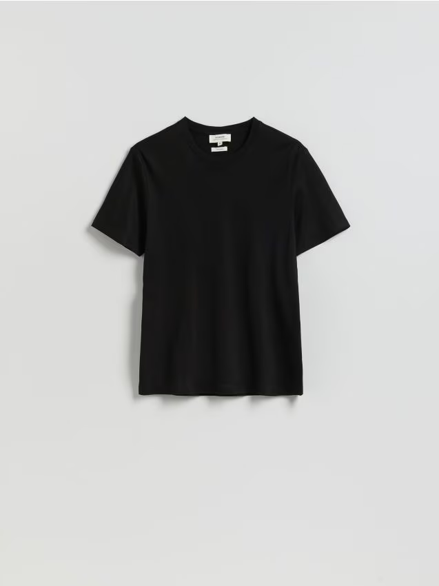 Reserved - T-shirt regular fit z lyocellem - czarny