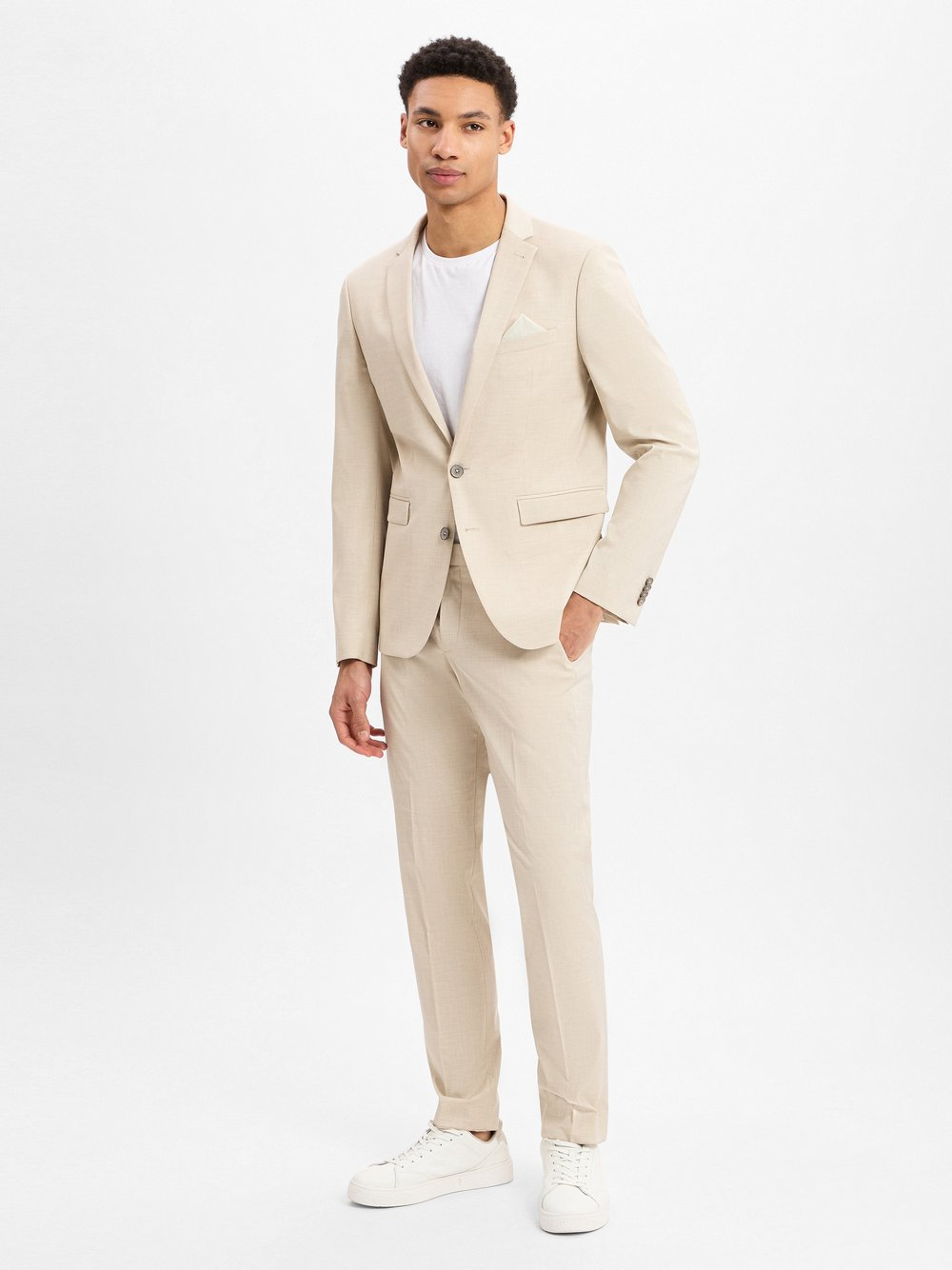 Finshley & Harding Garnitur - Oakland - Kalifornia Mężczyźni Slim Fit beżowy, 46