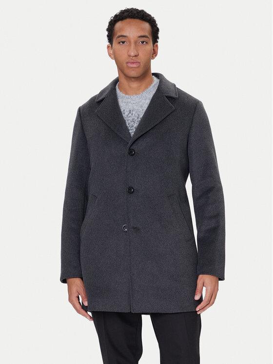Guess Płaszcz wełniany M4BL3S WGJ82 Szary Slim Fit