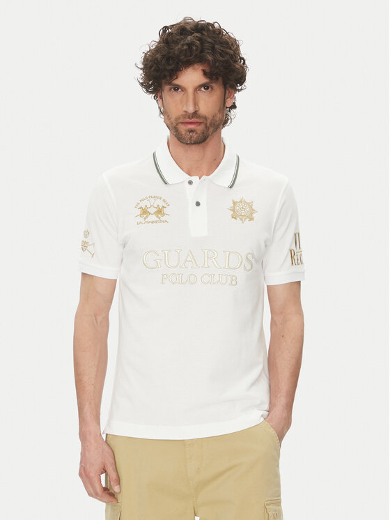 La Martina Polo Achille MAPG30 PK097 Biały Regular Fit
