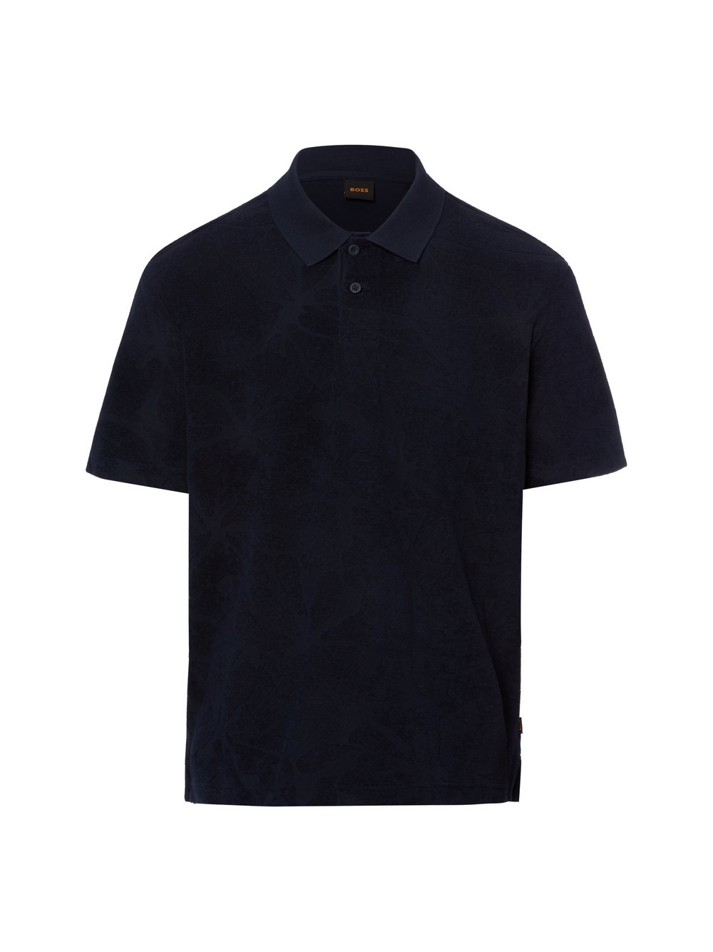 BOSS Orange Męska ręcznikowa koszulka polo - Pe_Flower Mężczyźni Bawełna niebieski, XL
