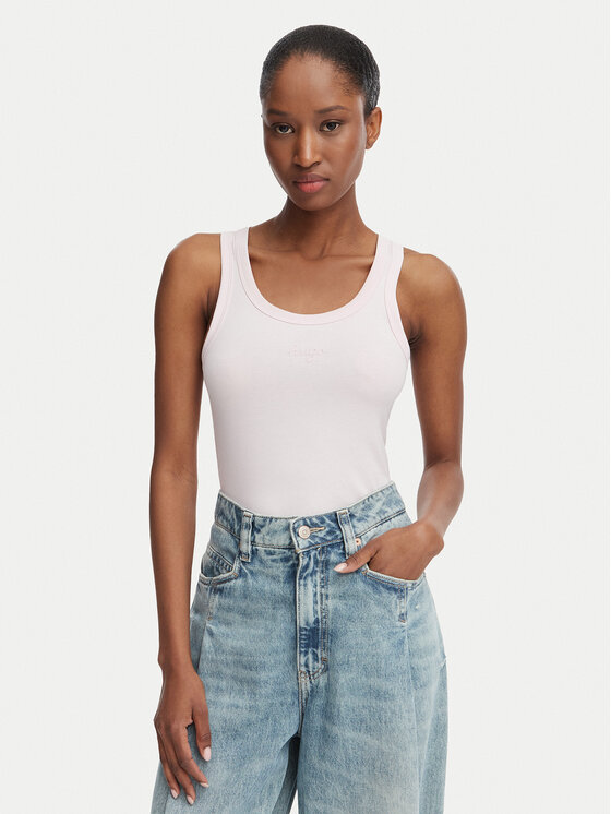 HUGO Top Damatank 50572293 Różowy jasny Slim Fit