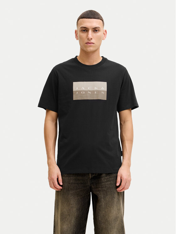 Jack & Jones T-Shirt Fusion 12289863 Czarny Regular Fit