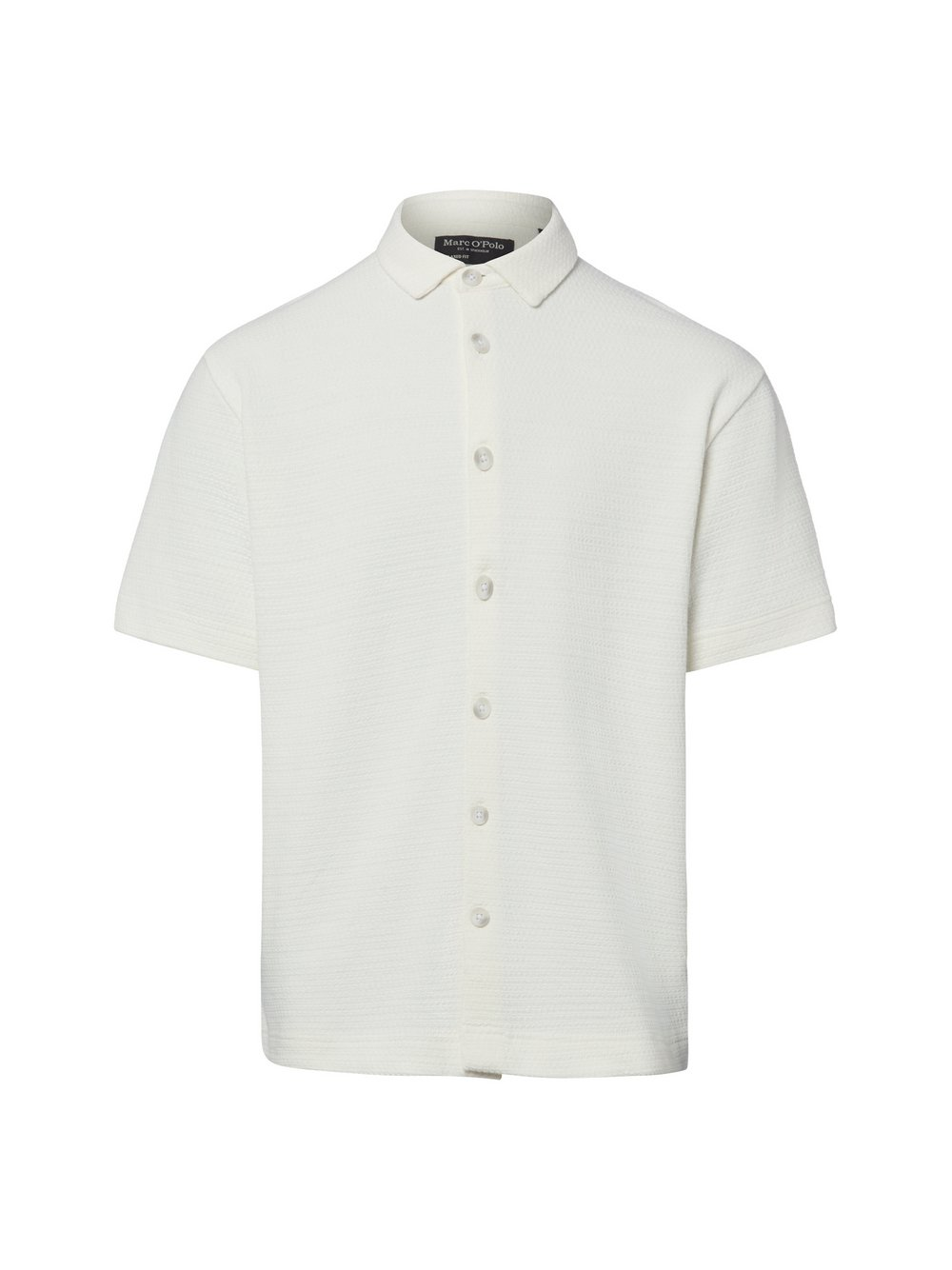 Marc O'Polo Męska koszula z dzianiny Mężczyźni Regular Fit Bawełna biały, XL