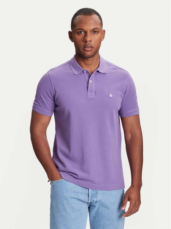 United Colors Of Benetton Polo 3089J3179 Fioletowy Regular Fit