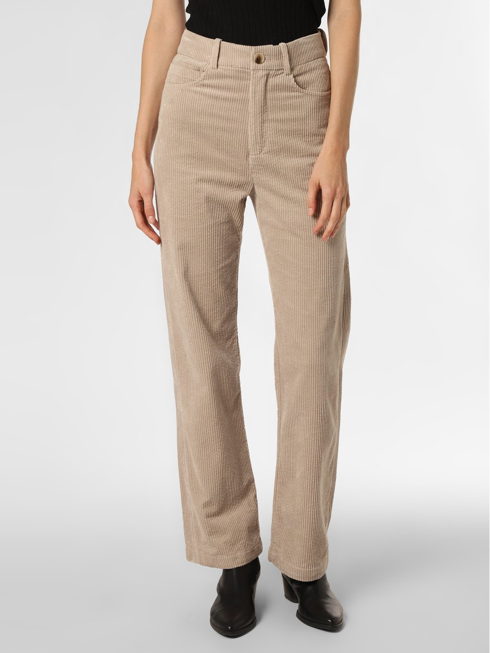 Esprit Casual Spodnie Kobiety Sztruks beżowy|szary, 28