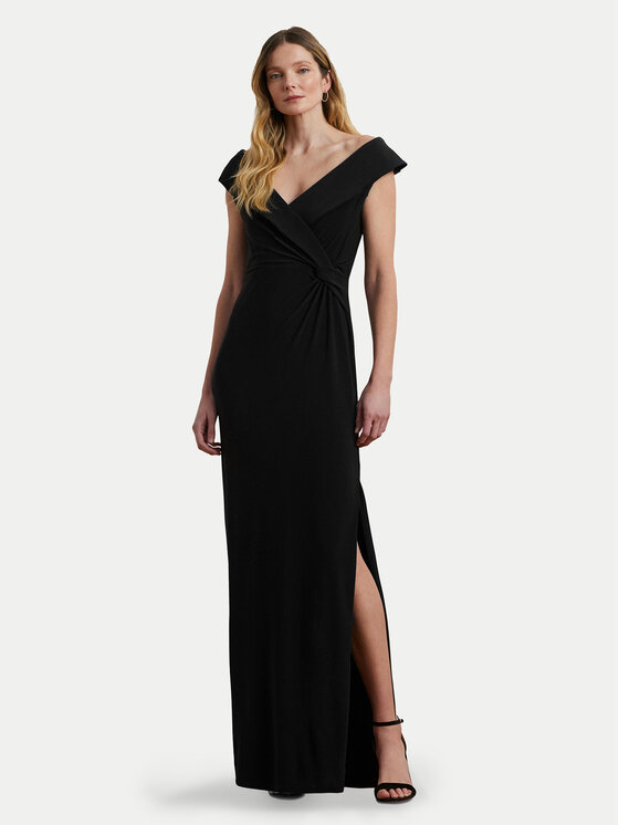 Lauren Ralph Lauren Sukienka wieczorowa 253863940001 Czarny Slim Fit