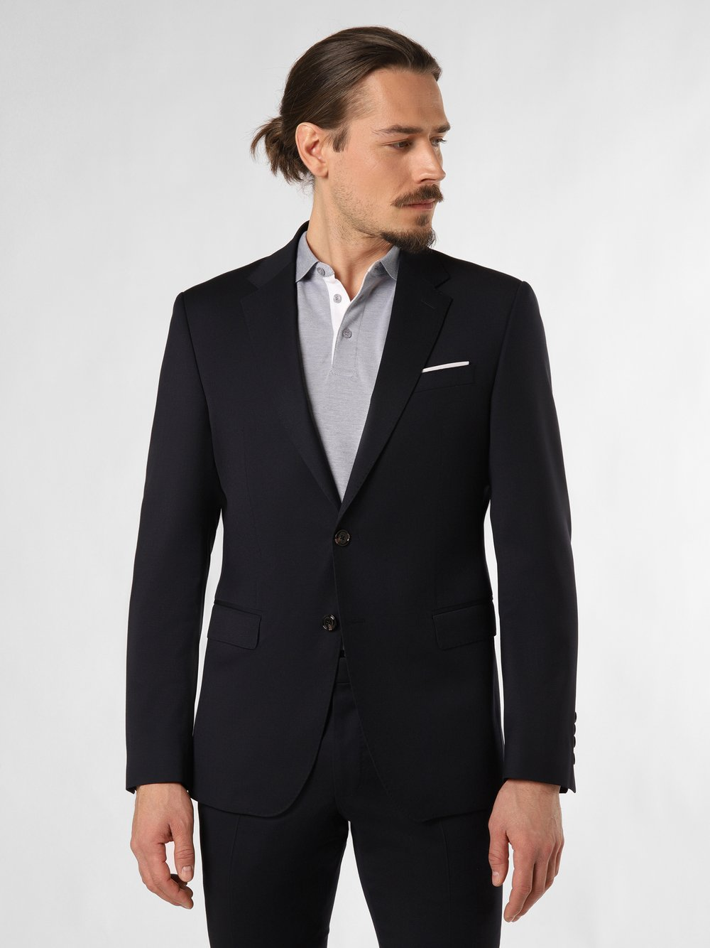 JOOP! Męska kurtka modułowa - Herby Mężczyźni Slim Fit Wełna niebieski, 46