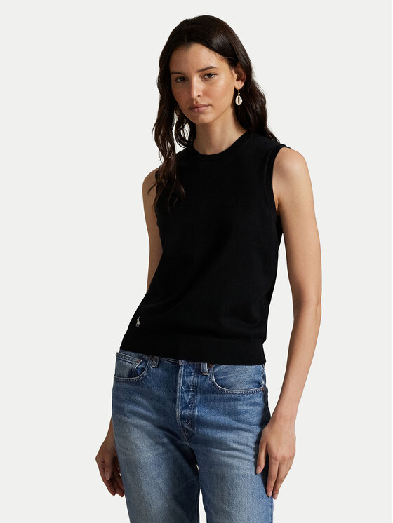 Polo Ralph Lauren Top 211972111001 Czarny Straight Fit