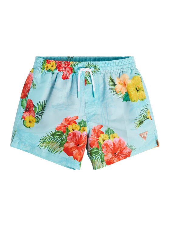 Guess Szorty kąpielowe L3GZ02 WO07G Niebieski Regular Fit