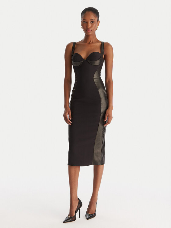 Elisabetta Franchi Sukienka koktajlowa AB-838-57E2-V480 Czarny Slim Fit