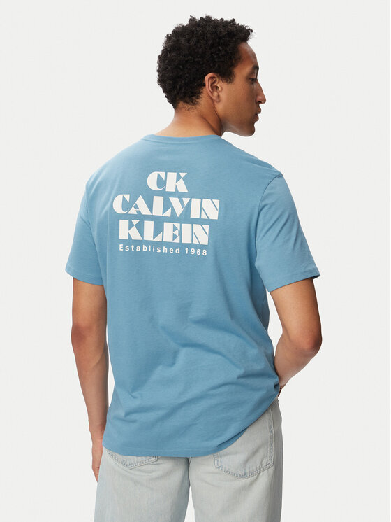 Calvin Klein Jeans T-Shirt Resort Graphic LV04RG802G Niebieski Regular Fit