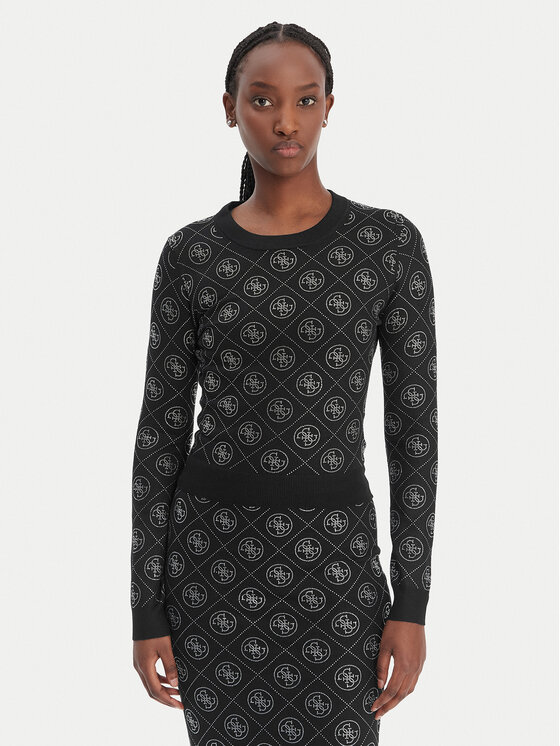 Guess Sweter W6RR66 Z3JD2 Czarny Regular Fit