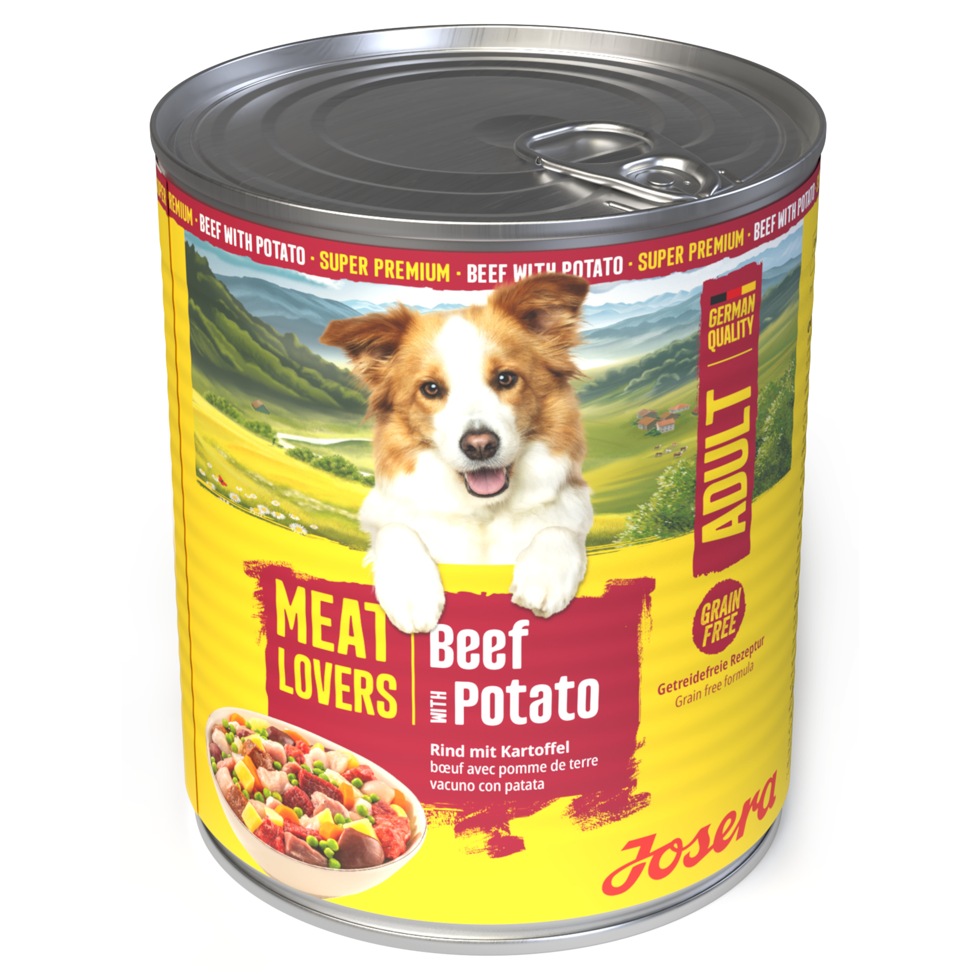 Megapakiet Josera Meatlovers Menu, 12 x 800 g - Wołowina i ziemniak (nowa szata graficzna)