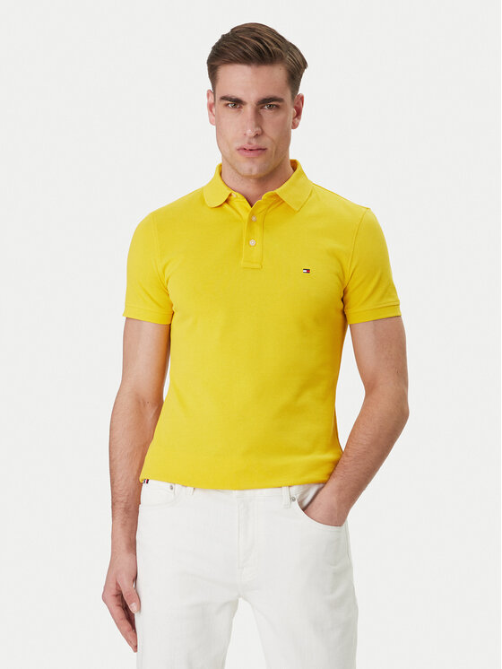 Tommy Hilfiger Polo 1985 MW0MW17771 Żółty Slim Fit