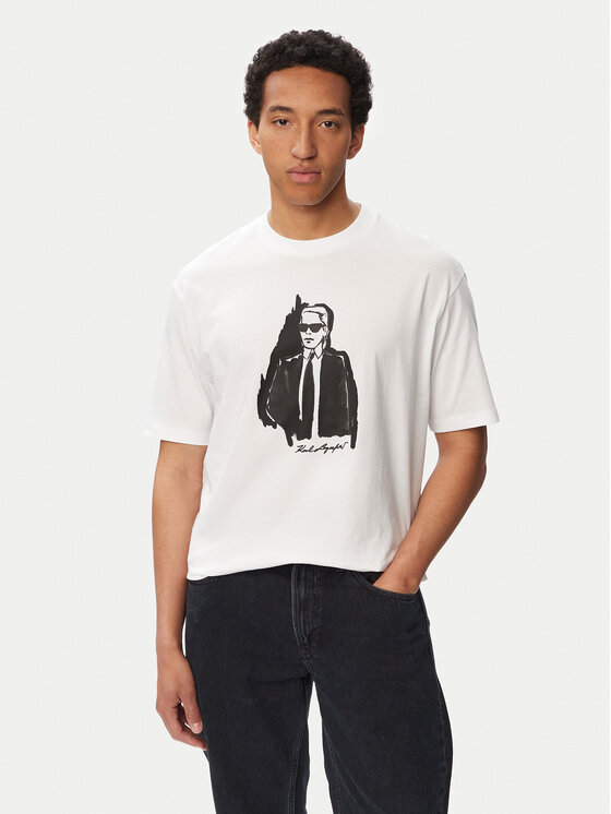 KARL LAGERFELD T-Shirt 755143 563225 Biały Regular Fit