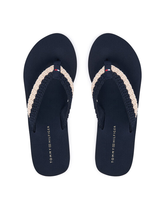 Tommy Hilfiger Japonki Th Wedge Crochet Summer Sandal FW0FW09420 Granatowy