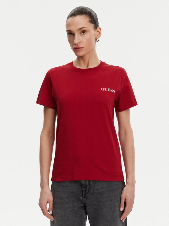 Guess T-Shirt W5RI04 I3Z14 Czerwony Regular Fit