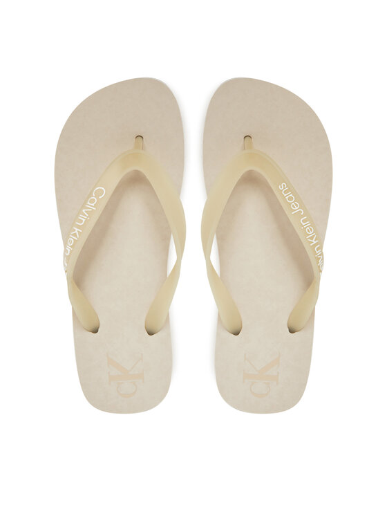 Calvin Klein Jeans Japonki Beach Sandal Flatform Tpu YW0YW01830 Écru
